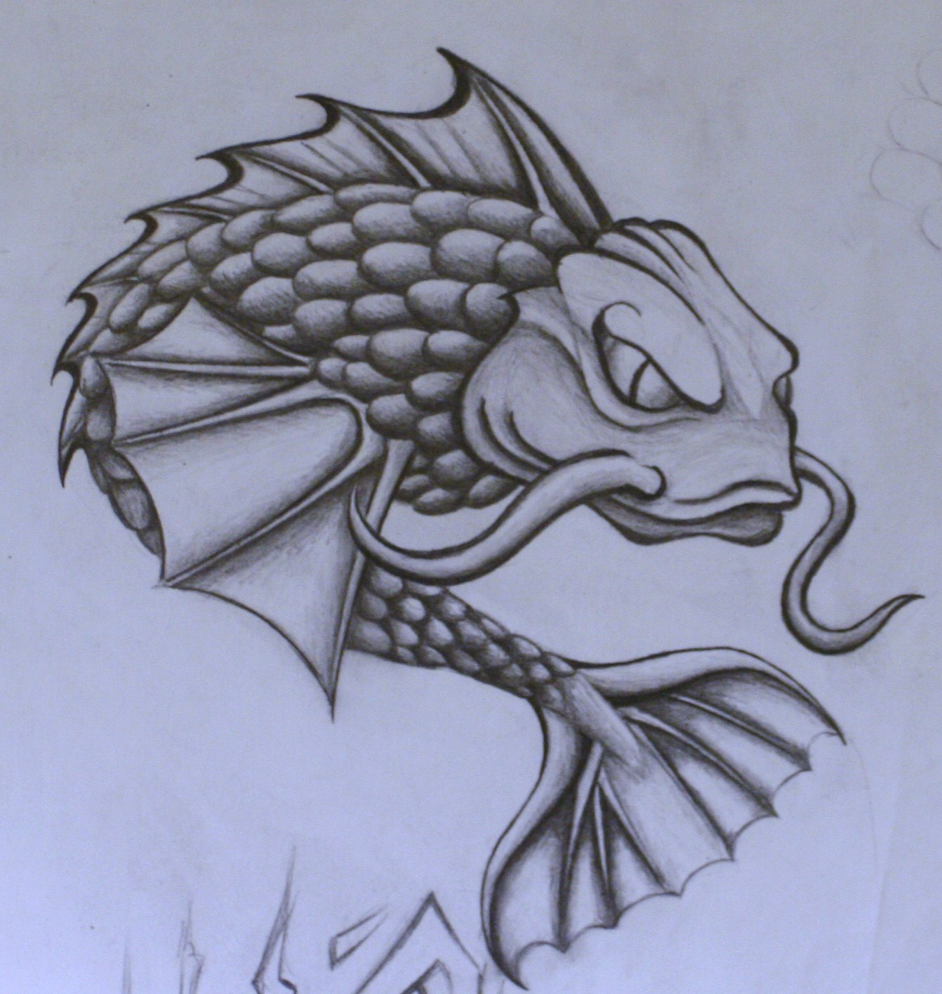 Dragon Fish Drawing at GetDrawings Free download