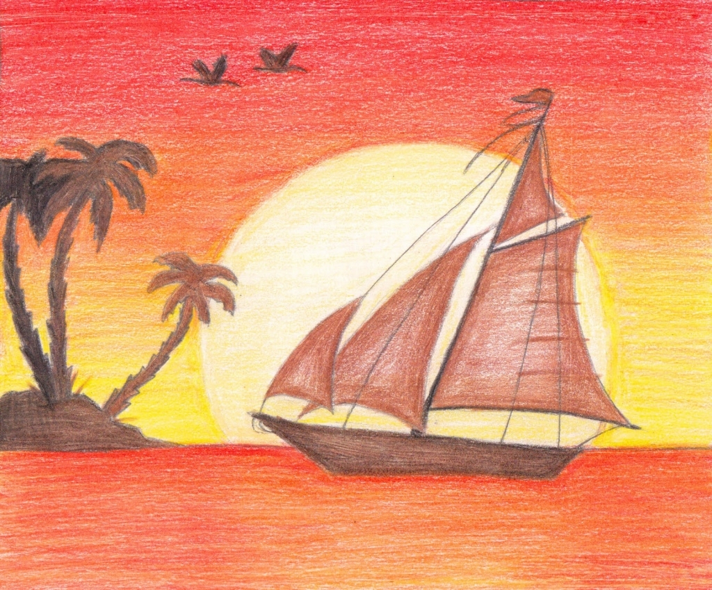 Sunset Drawing Easy Pencil / How to Sketch Sunset YouTube You can