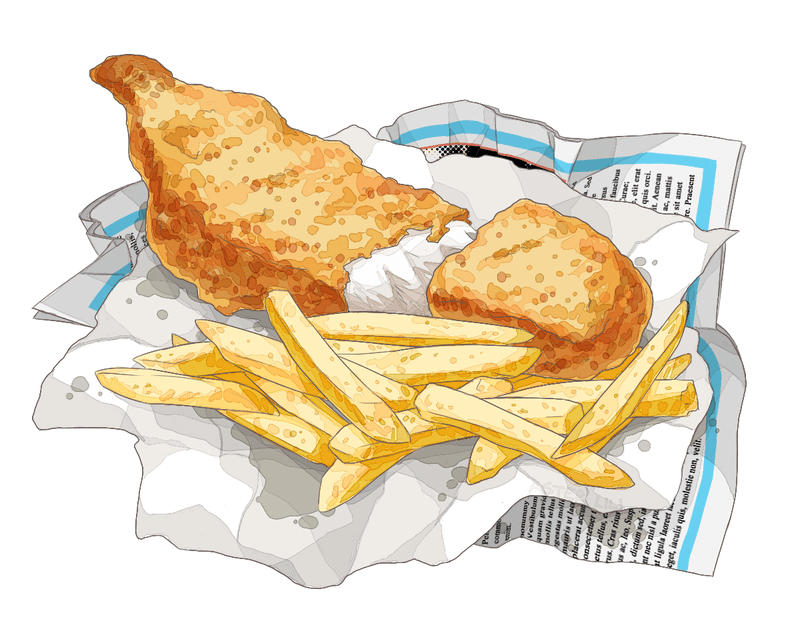 Fish And Chips Drawing at GetDrawings Free download