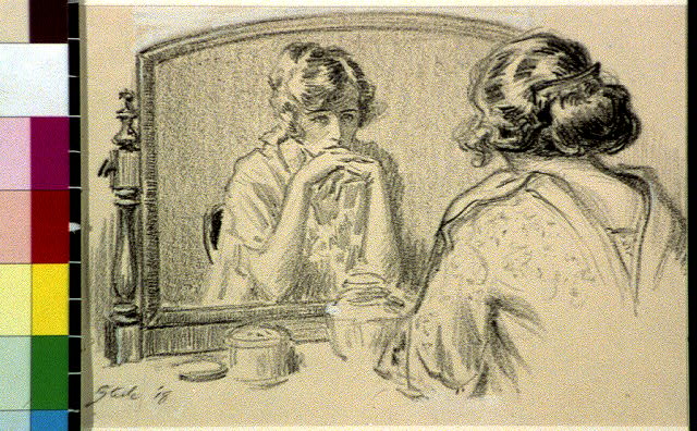 Girl Looking In Mirror Drawing at GetDrawings | Free download