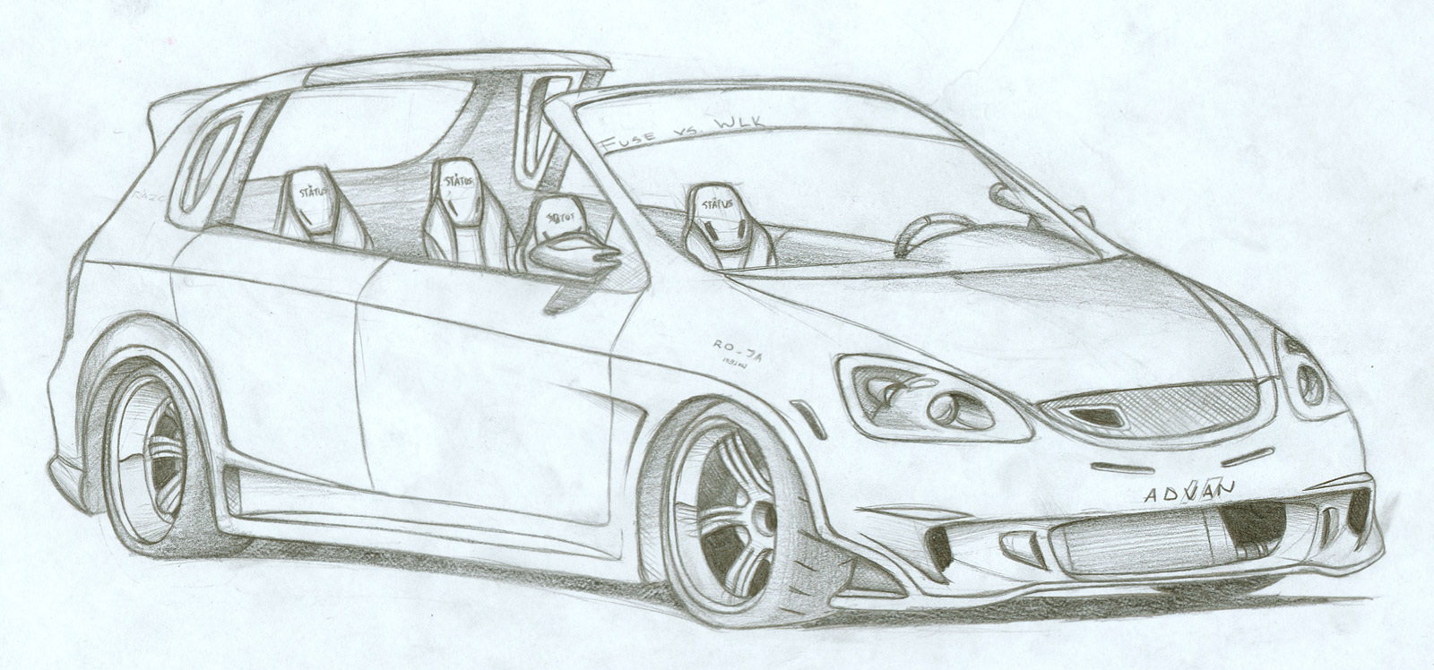 How to draw a HONDA CIVIC 1992 HATCHBACK / drawing 3d car /.
