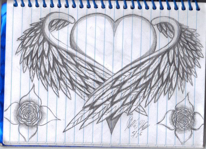 Heart With Wings Drawing at GetDrawings Free download