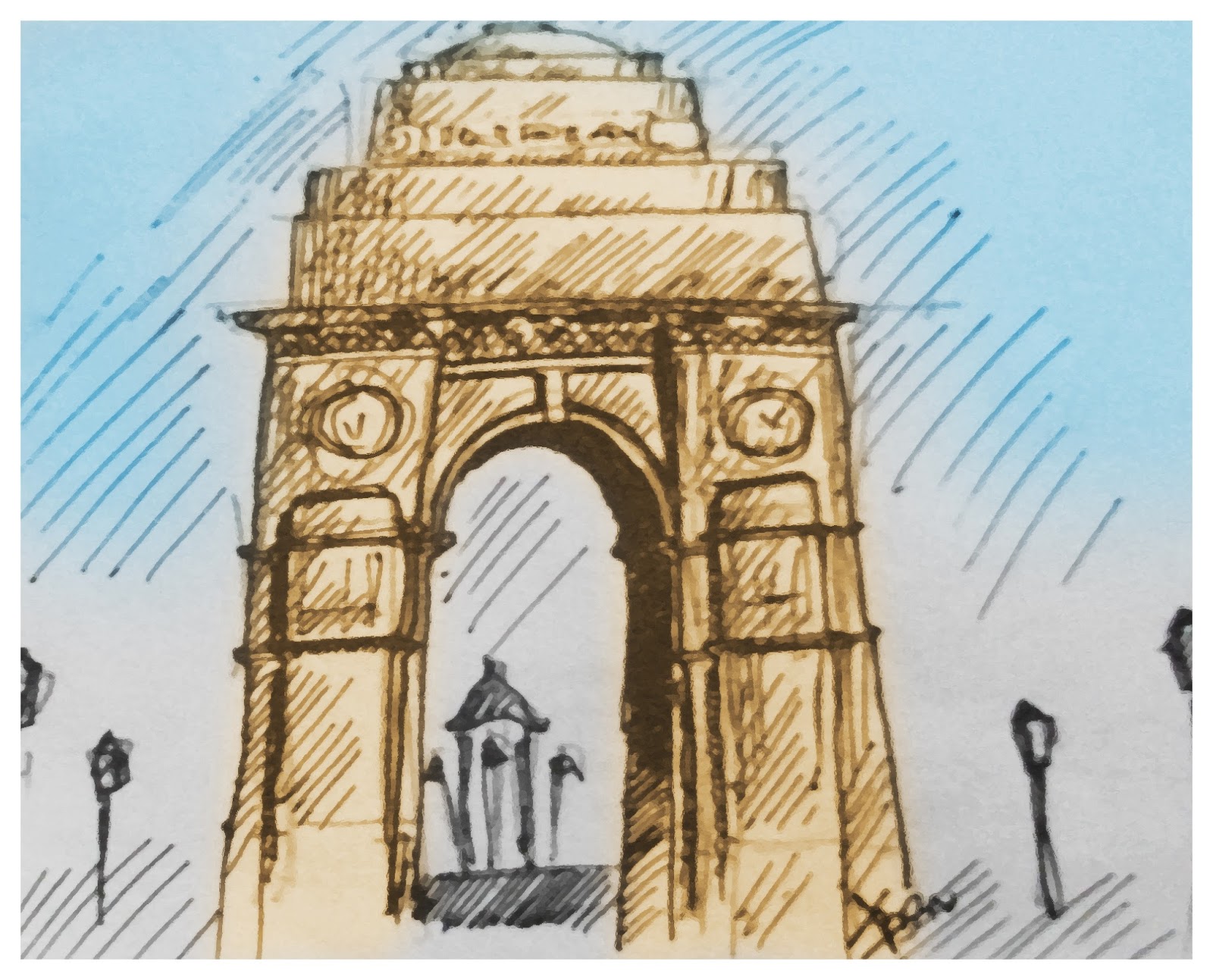 India Gate Drawing at GetDrawings Free download