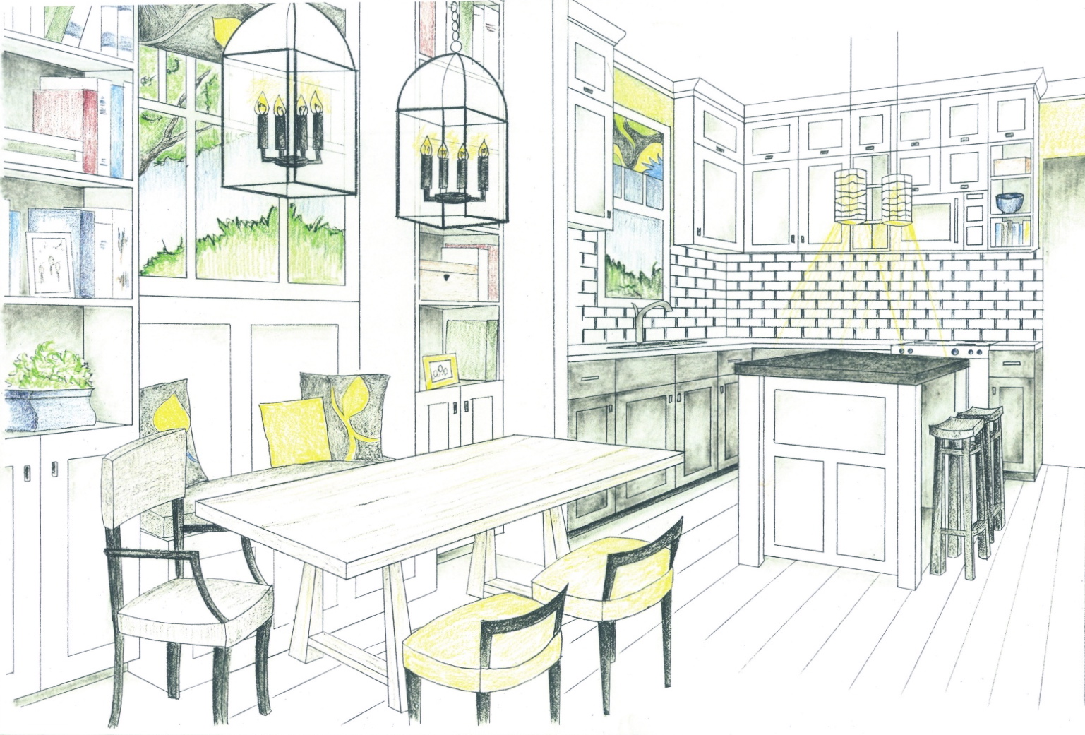 Kitchen Table Drawing at GetDrawings Free download