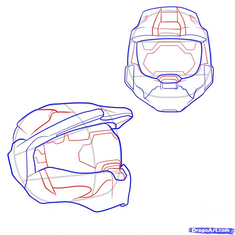 Master Chief Helmet Drawing at GetDrawings Free download