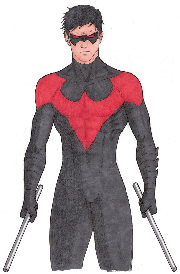 Nightwing Drawing Easy Blue Drawing Nightwing Bodaswasuas