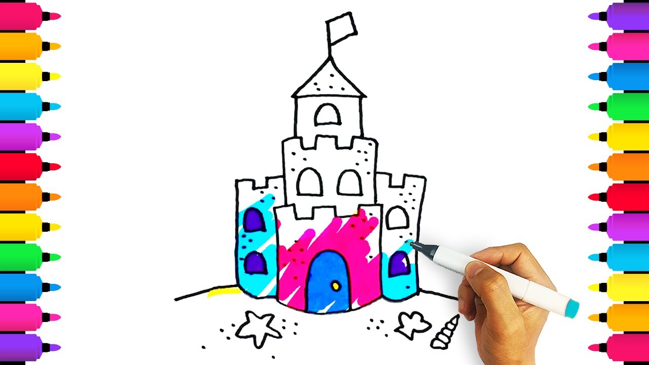 Sand Castle Drawing at GetDrawings Free download