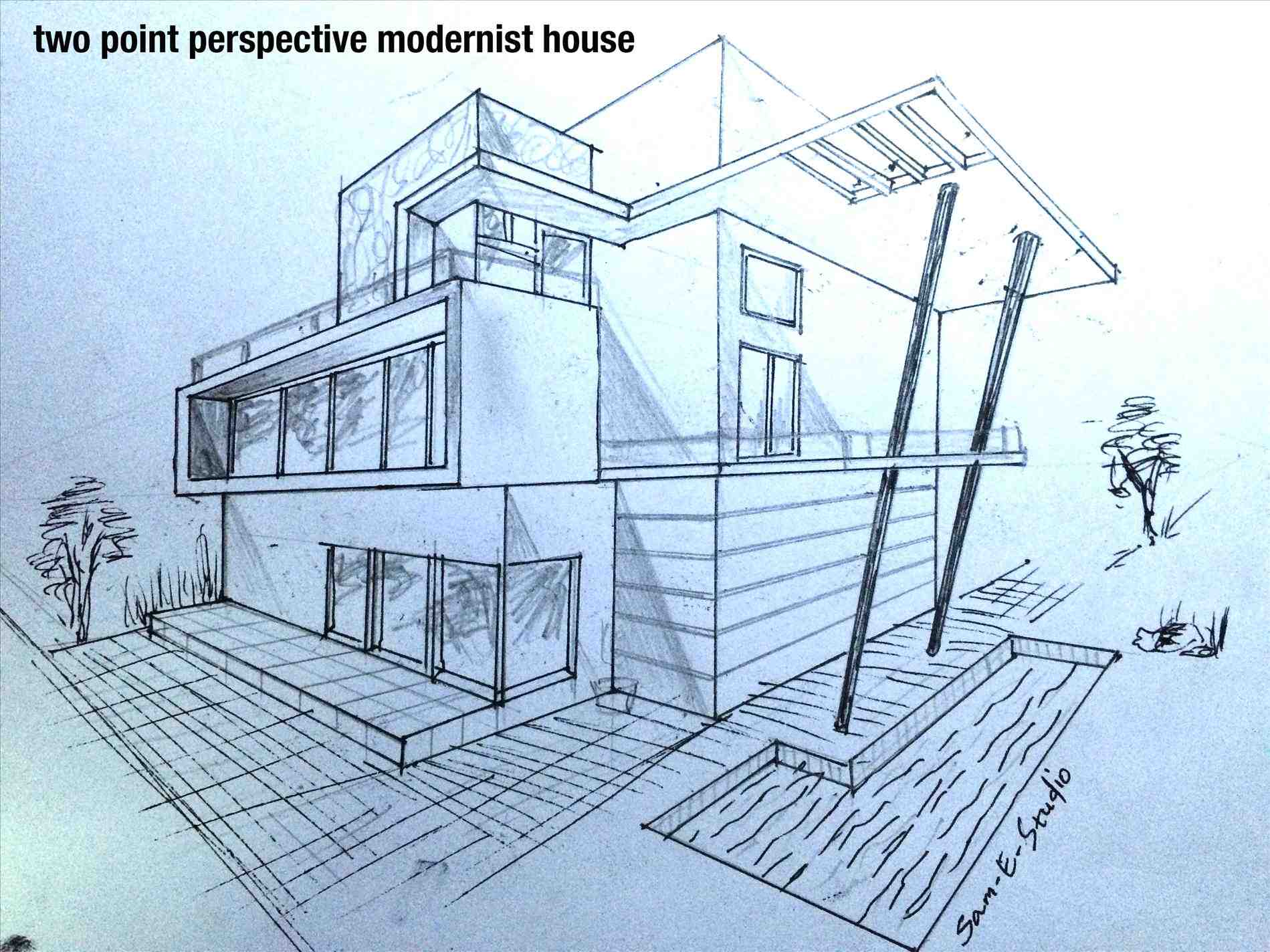 Architecture Sketch Easy Simple Modern House Drawing Miinullekko