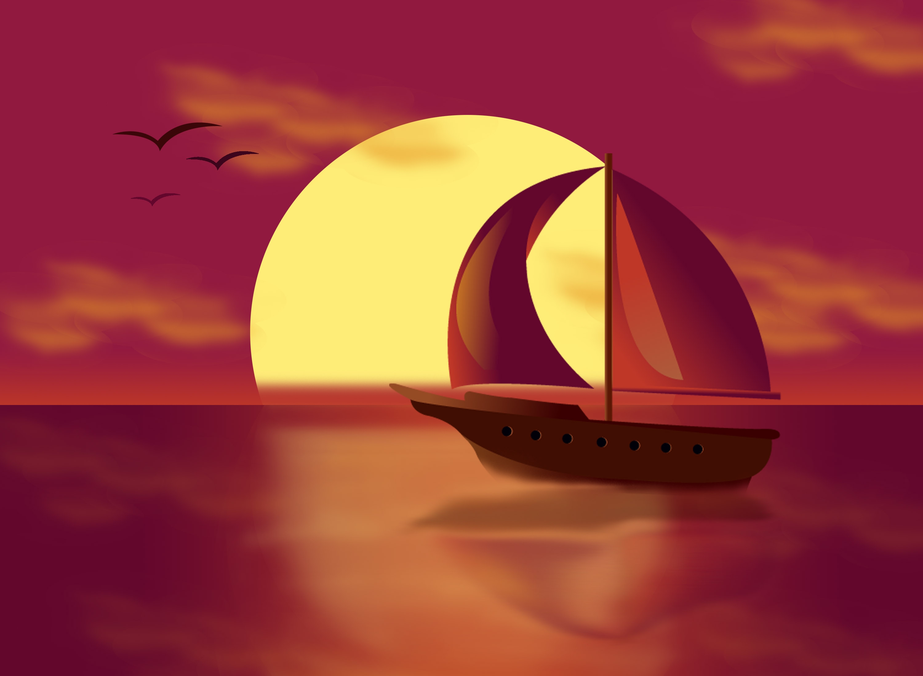 Simple Sunset Drawing at GetDrawings Free download