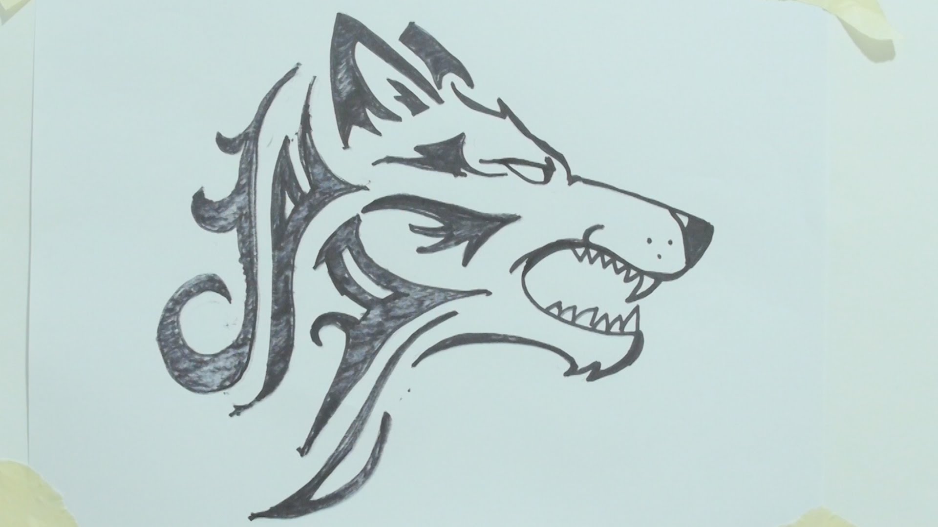 How To Draw A Wolf Howling Simple Wolf Howling Drawing Wolf Head