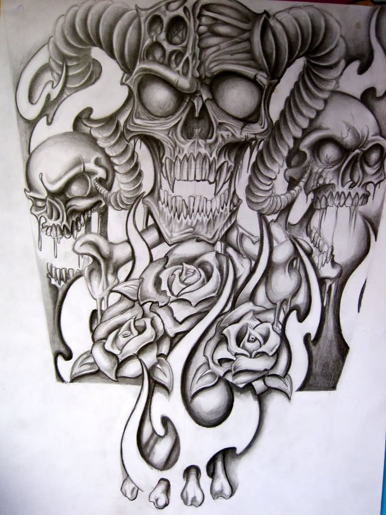 Skull Sleeve Drawing At Getdrawings Com Free For Personal Use