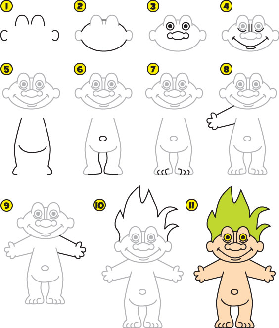 How to Draw a Troll Face Step by Step
