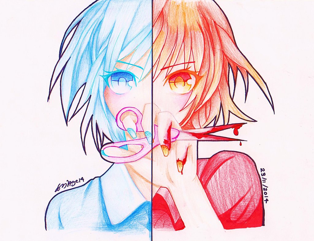 Two Faced Girl Coloring Pages For Adults Coloring Pages