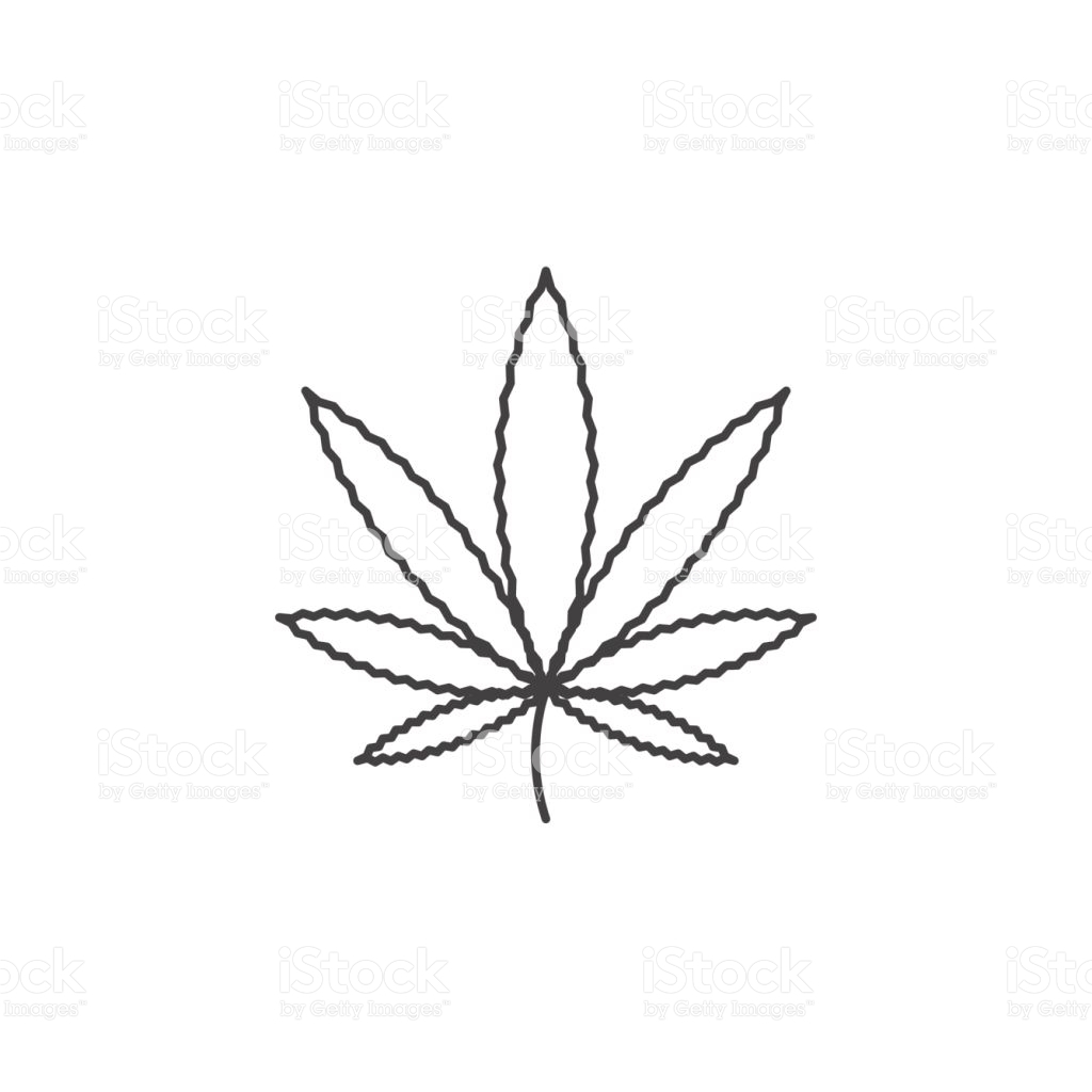 Pot Leaf Drawing Marijuana Pot Weed Leaf Symbol Stock Illustration