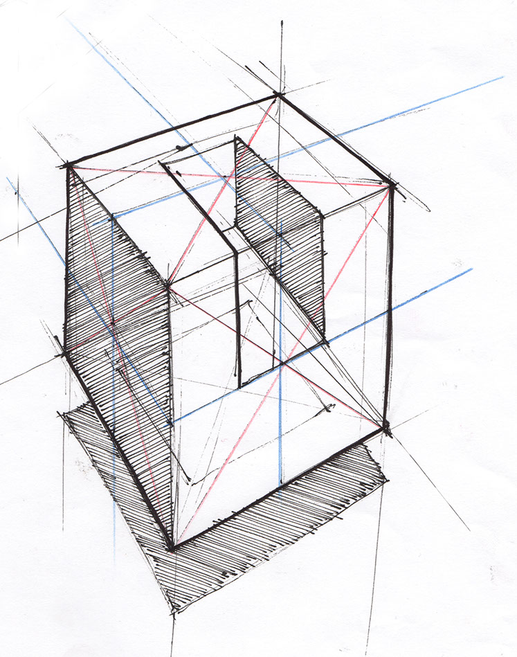Cube Perspective Drawing at GetDrawings Free download