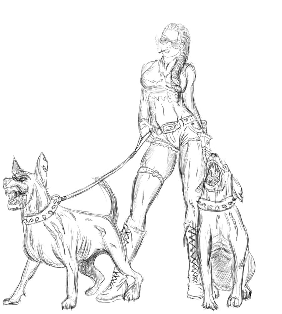 Dog Walking Drawing at GetDrawings Free download