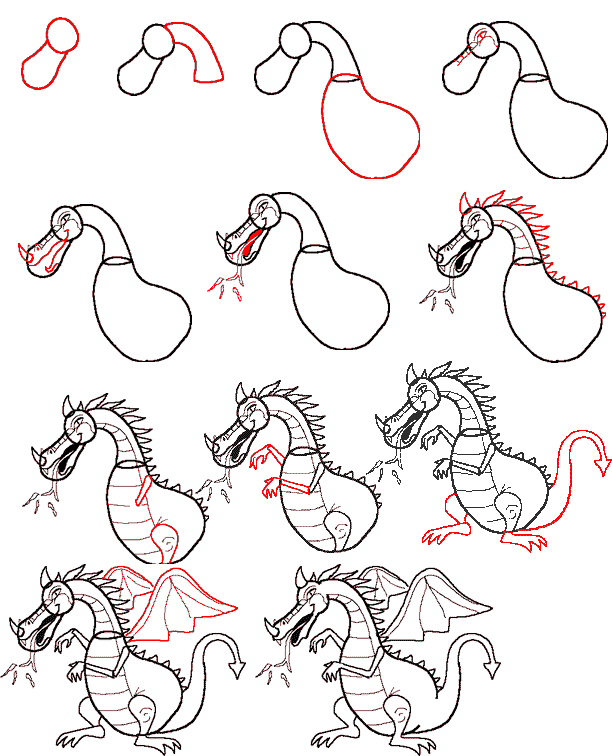 Dragon Step By Step Drawing at GetDrawings Free download