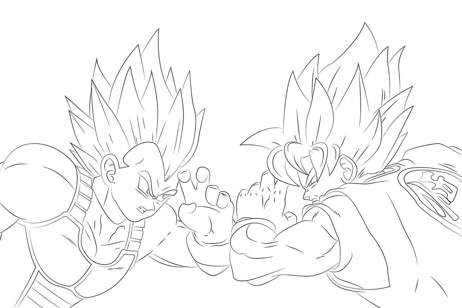 Goku Vs Vegeta Coloring Pages Vegeta coloring pages at getdrawings