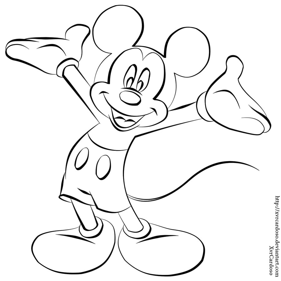 Mickey Mouse Line Drawing at GetDrawings Free download