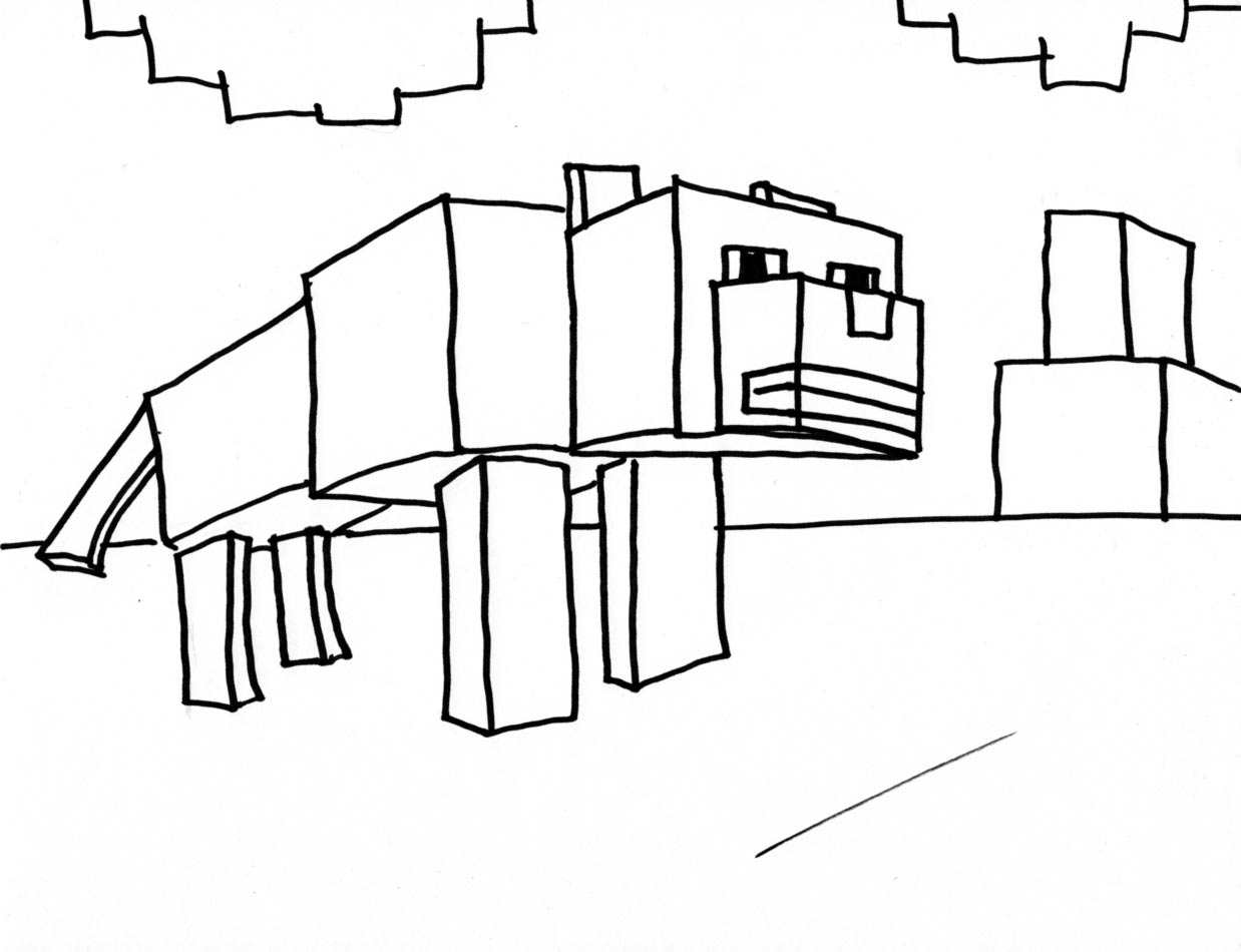 Minecraft Wolf Drawing at GetDrawings Free download