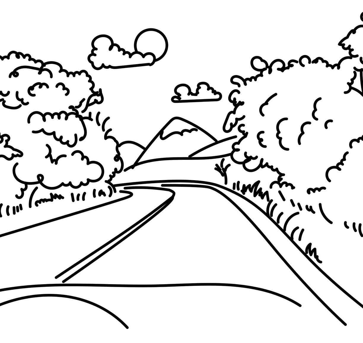 Sunset Sun coloring page from Natural phenomena category. Select.