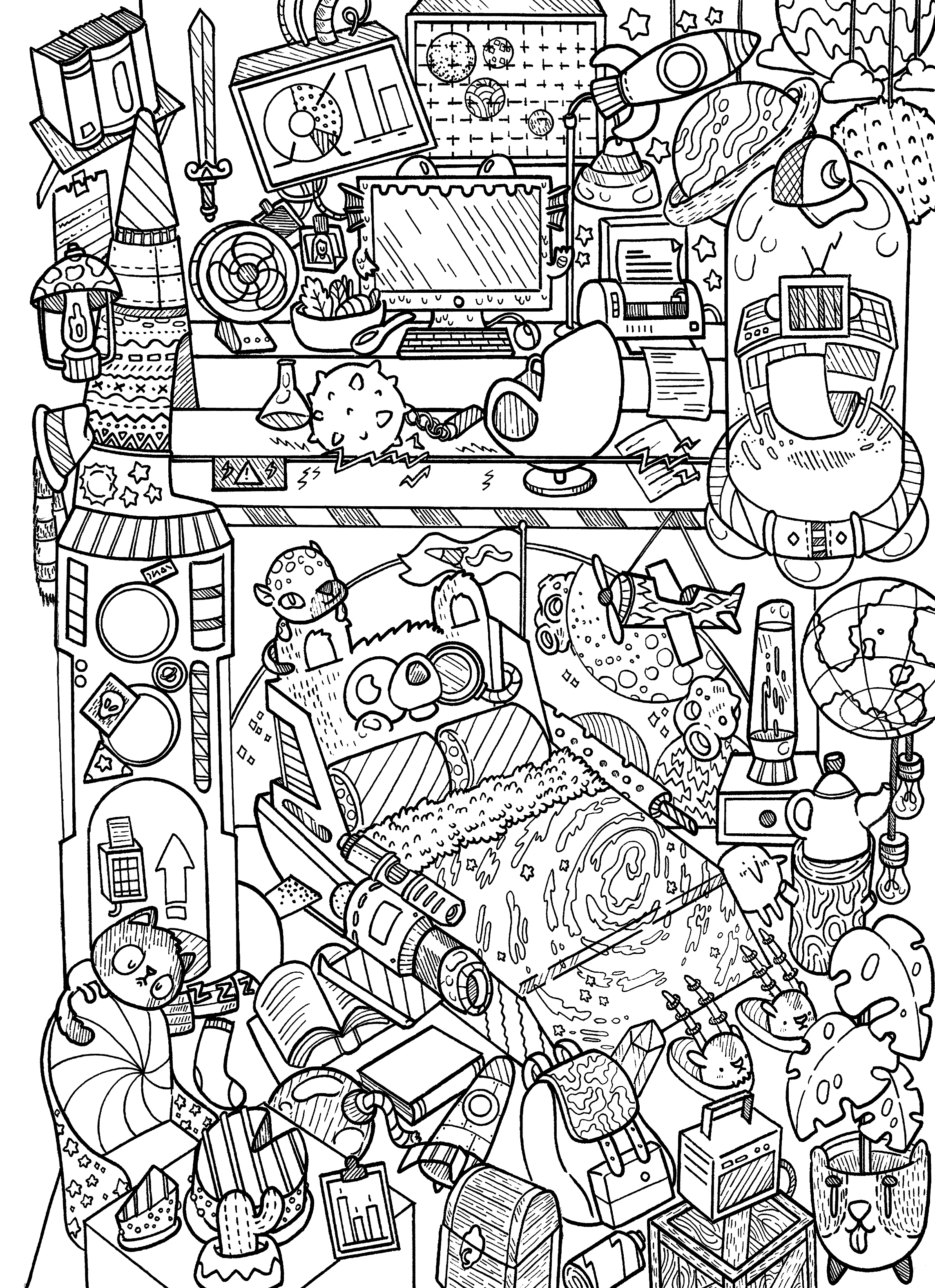 Aesthetic Coloring Pages Space Space Aesthetic Drawing at GetDrawings