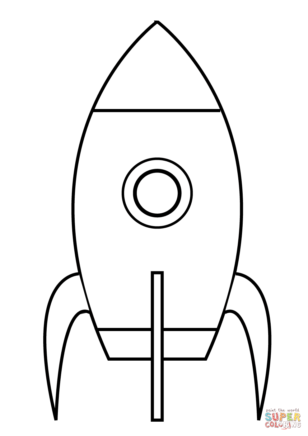 Very Simple Rocket coloring page Free Printable.