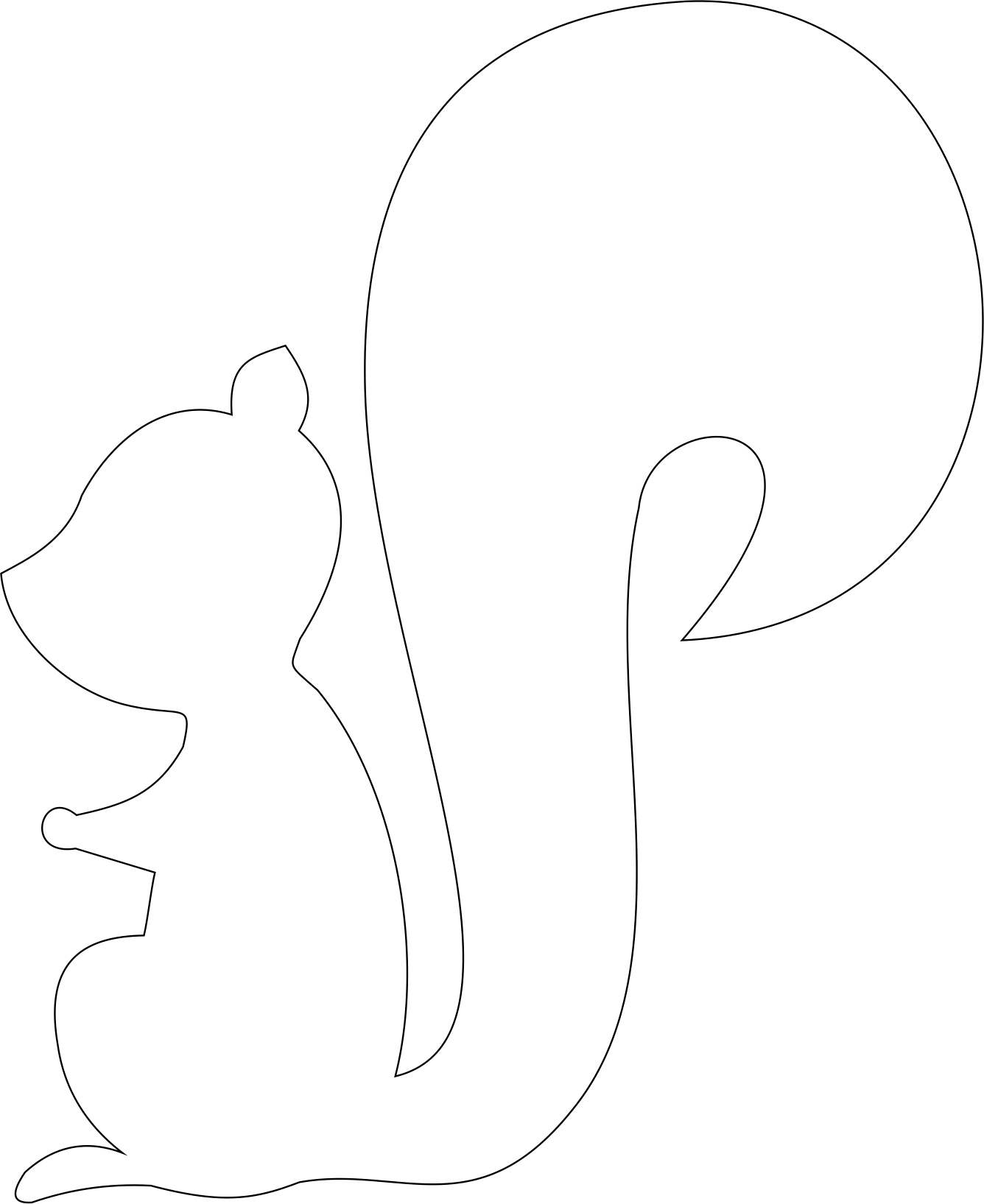 Squirrel Outline Drawing at GetDrawings | Free download