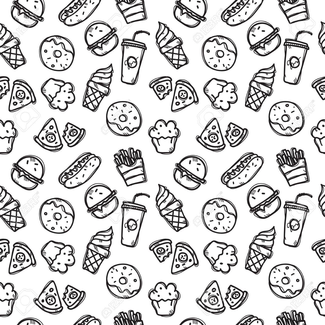 Fast Food Doodle Fast Food Coloriage Kawaii Unique Some