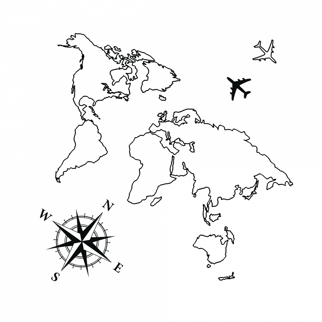 World Map Line Drawing at GetDrawings Free download