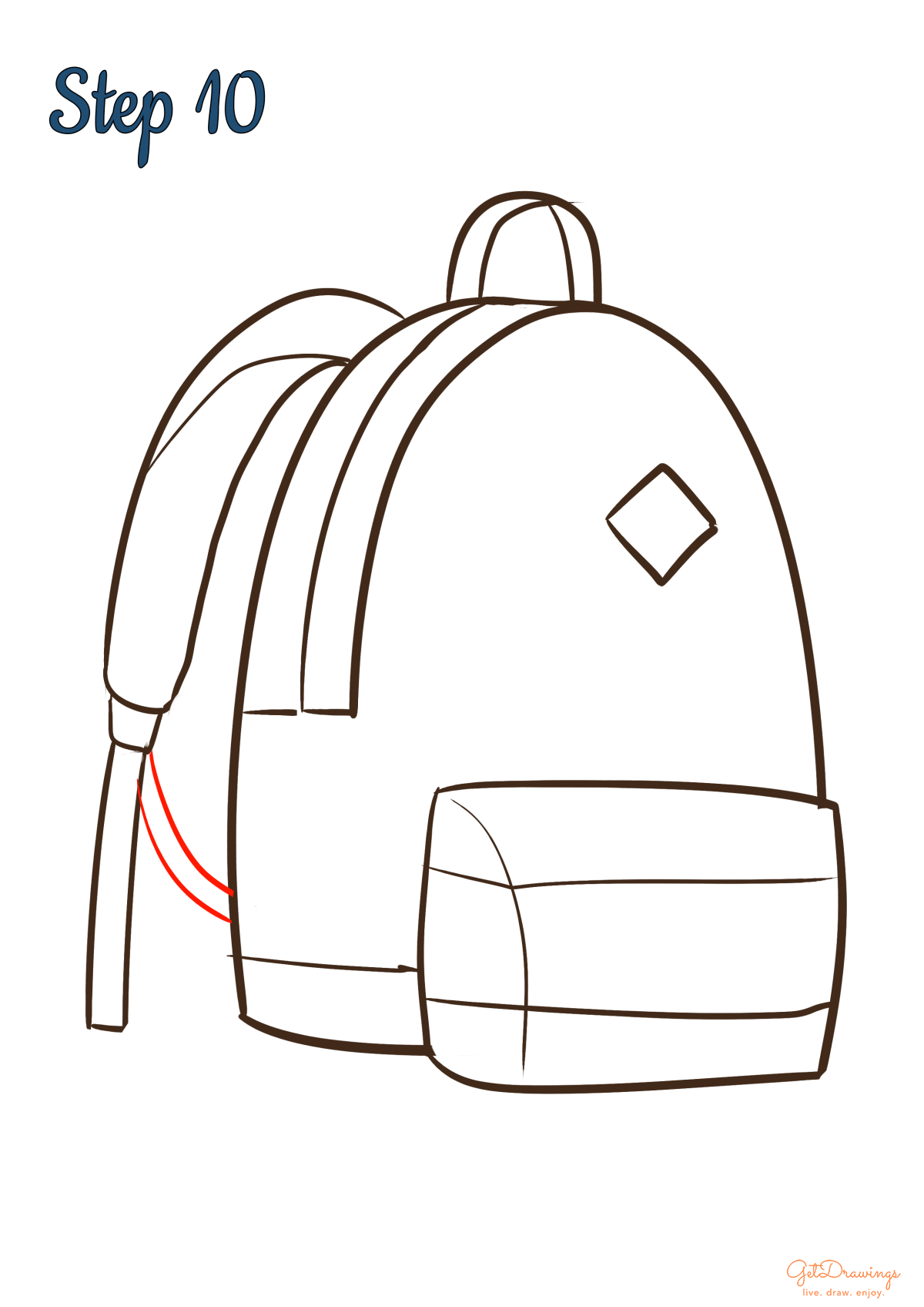 How to draw a School Bag
