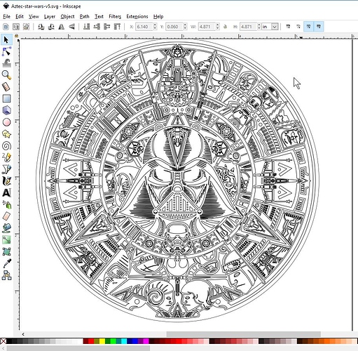Laser Engraving Star Wars Aztec Calendar Free Vector