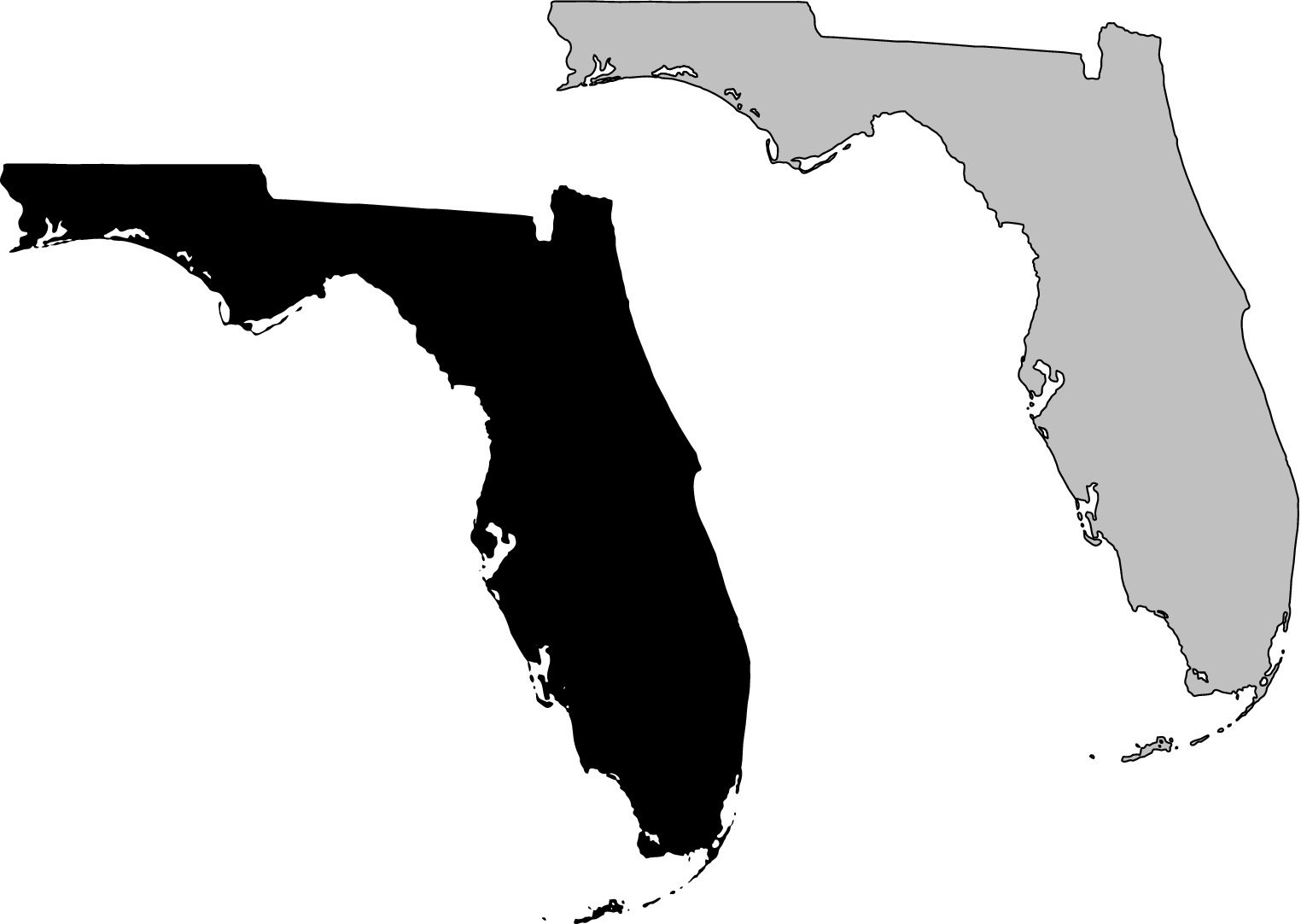 Florida Map Vector Free Best Templates Outline Map Of Florida