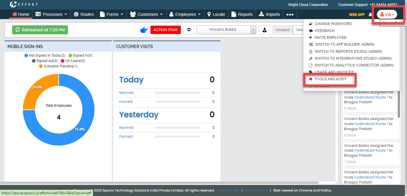 Generate a Customers Master Audit Report