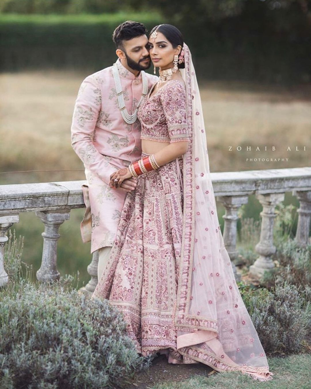 pink lehenga matching sherwani Dresses Images 2022