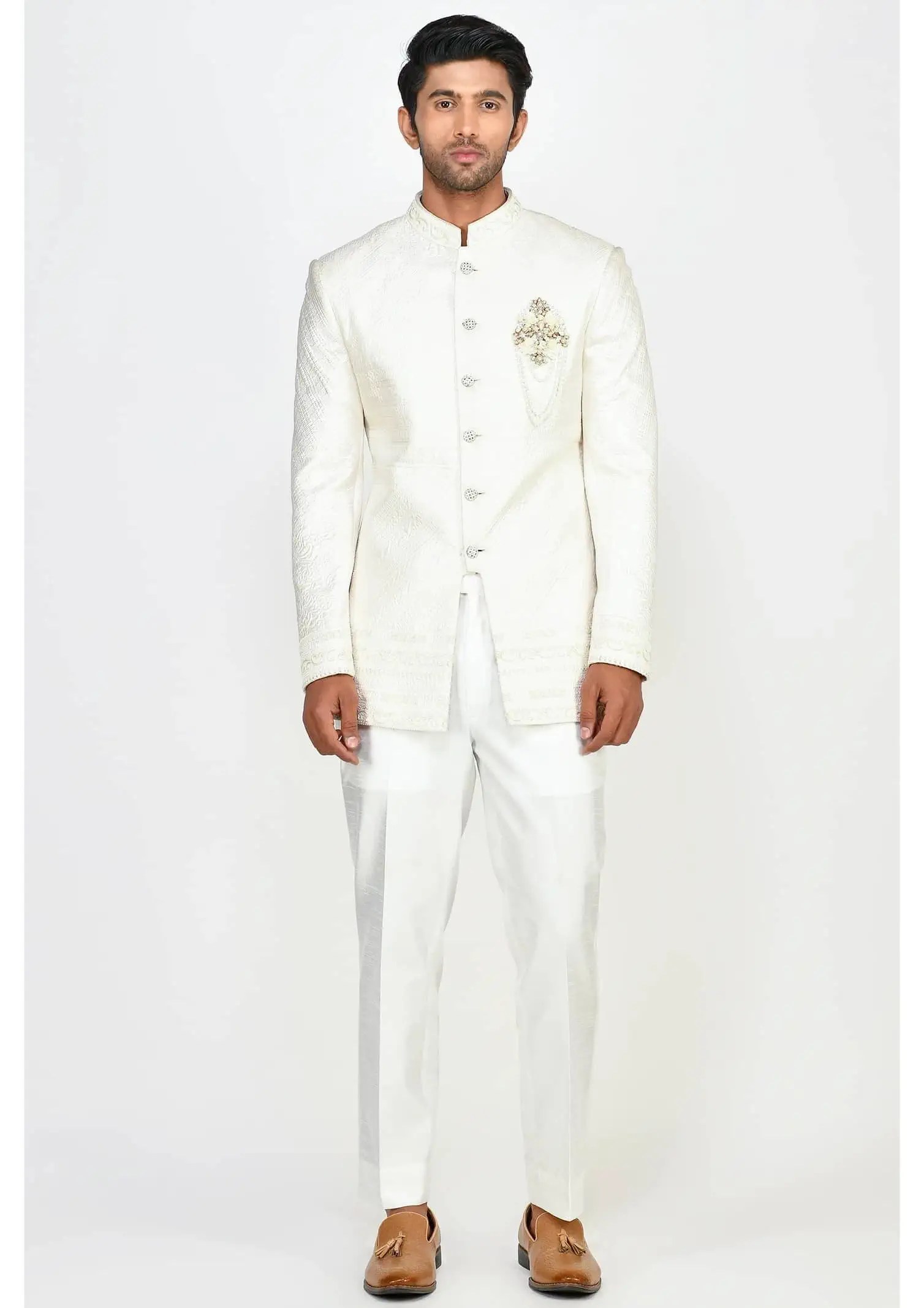White Jodhpuri Suits For Men