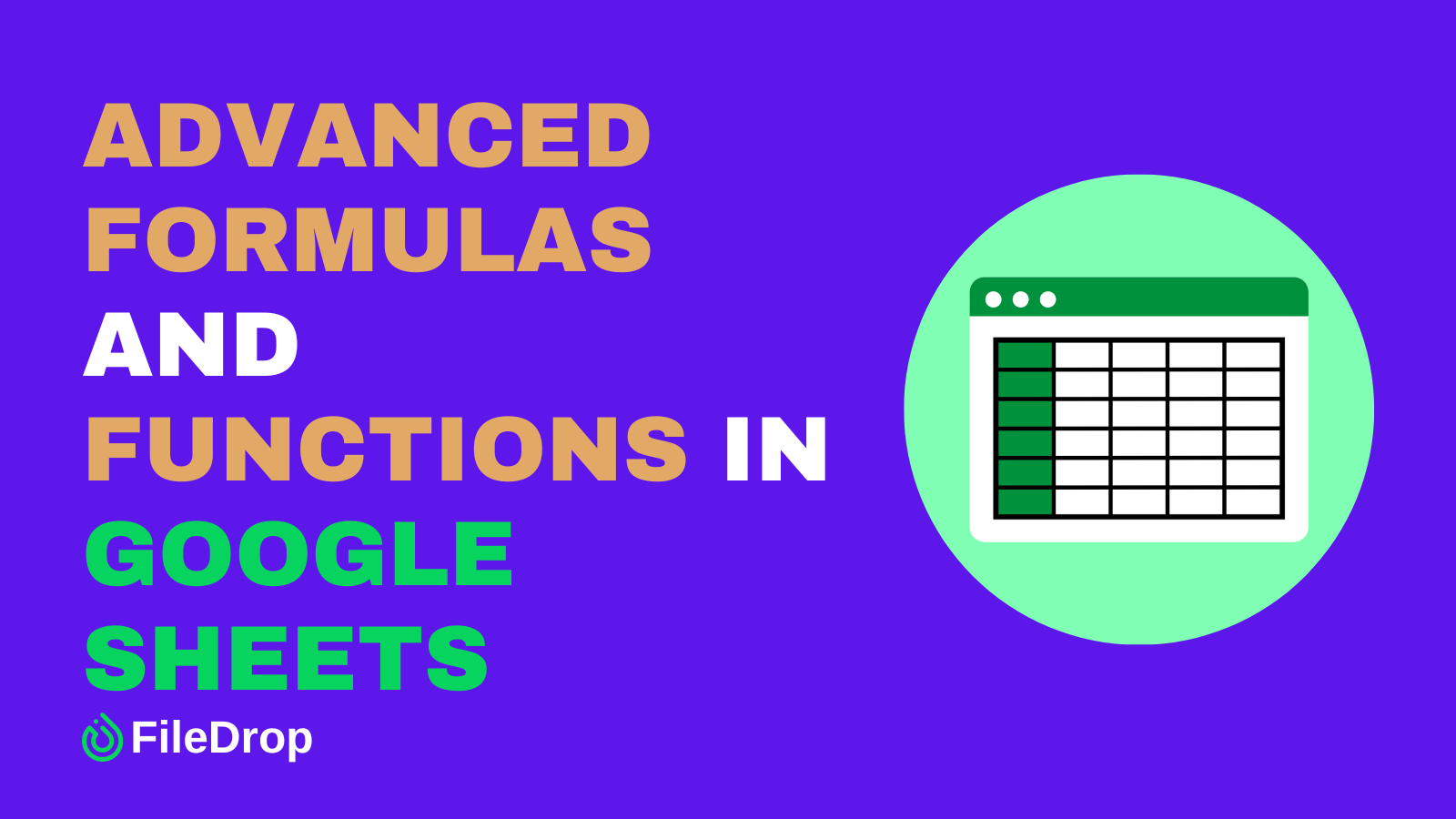 Advanced Formulas and Functions in Google Sheets FileDrop