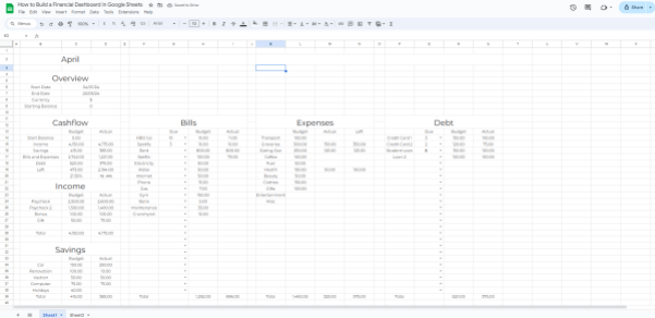 How to Build a Financial Dashboard in Google Sheets - FileDrop