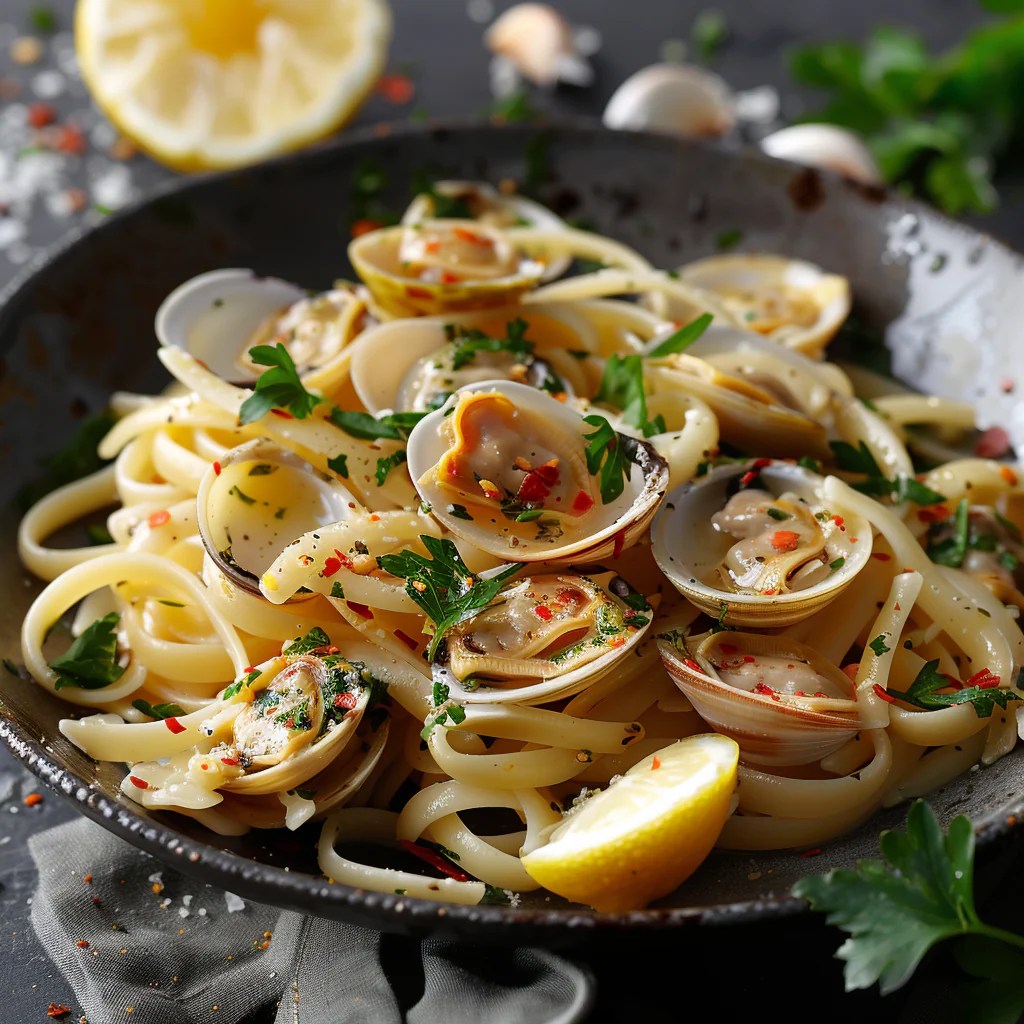 Coffin Bay Cockle Linguine with White Wine Sauce Recipe Getfish Seafood