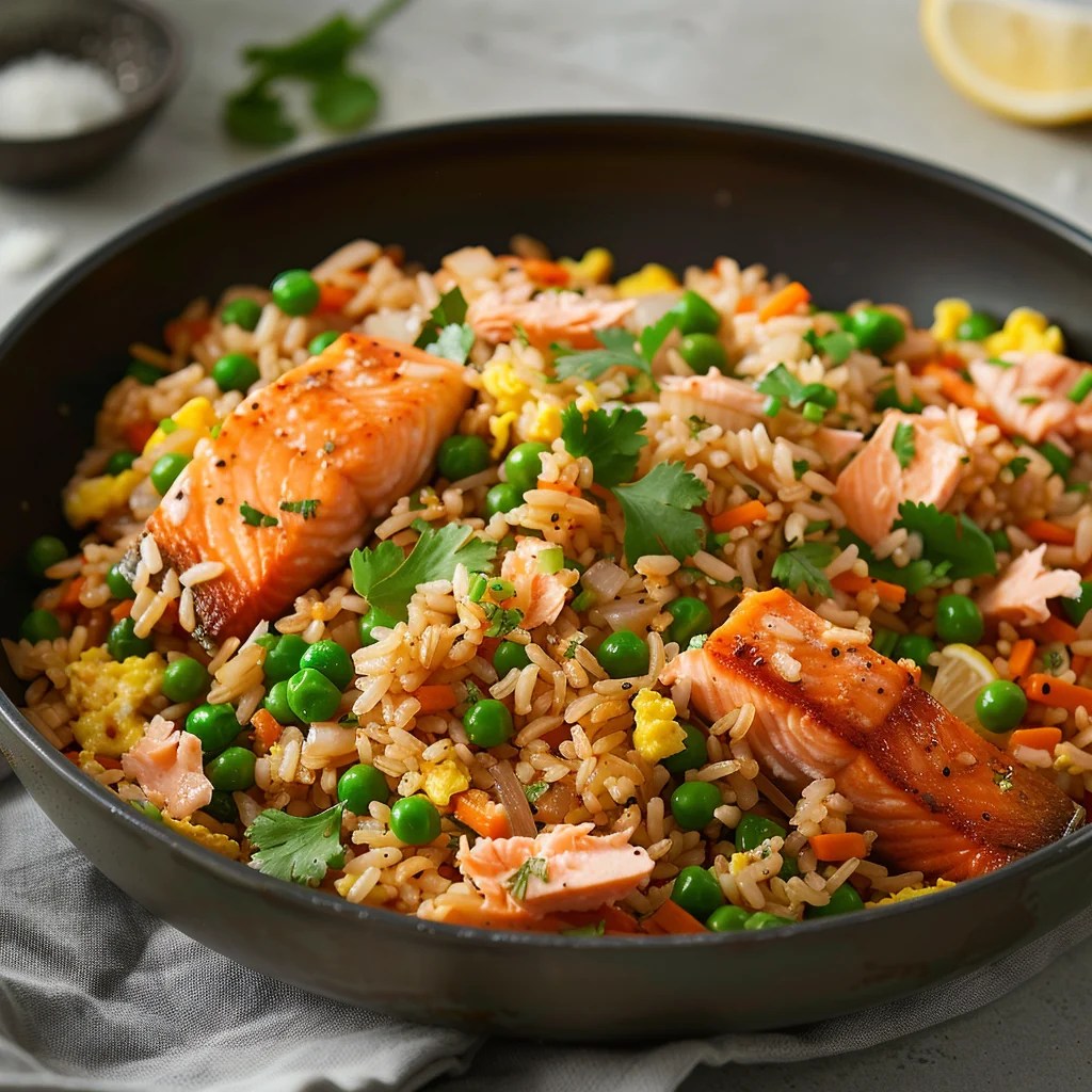 KidFriendly Salmon Fried Rice Recipe Getfish Seafood
