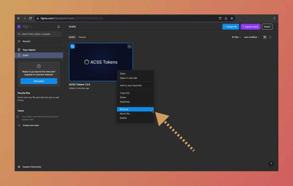 Renaming your Figma project file Frames