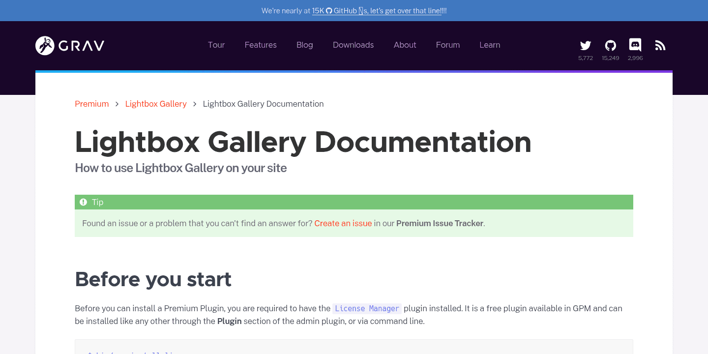 Lightbox Gallery Documentation Grav CMS