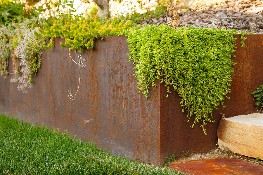 Rusted Metal Hardscaping Services Utah Greenside Landscaping