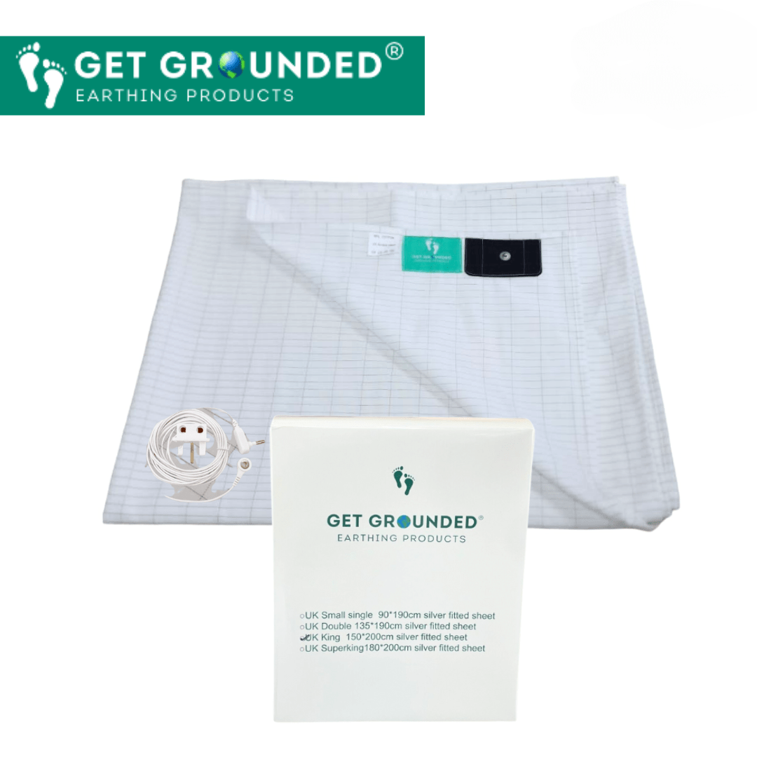 UK King Size 150 x 200 x 30cm Silver Threaded Earthing Sheet Cream