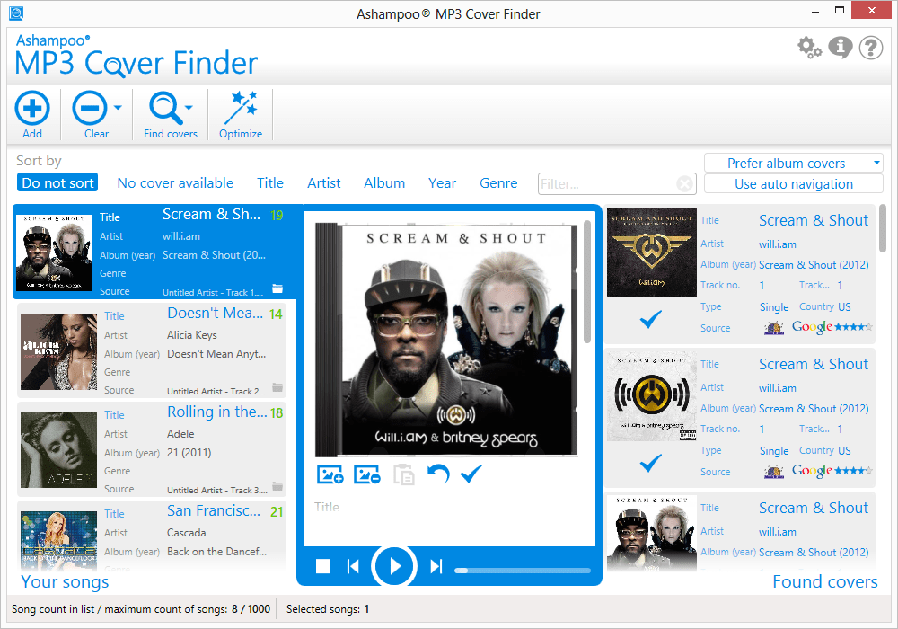 Ashampoo mp3 Cover Finder Download Free for Windows 7, 8, 10 Get Into Pc