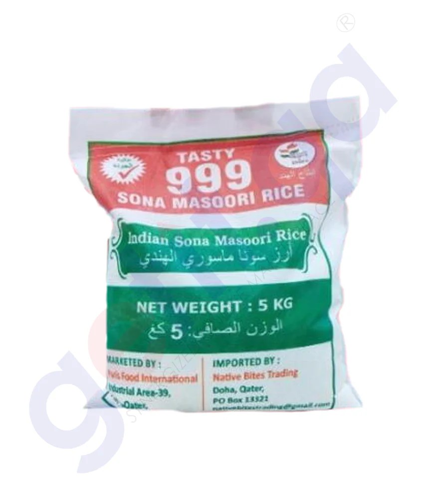 GETIT.QA Buy TASTY 999 SONA MASOORI RICE 5KG Online in Doha Qatar