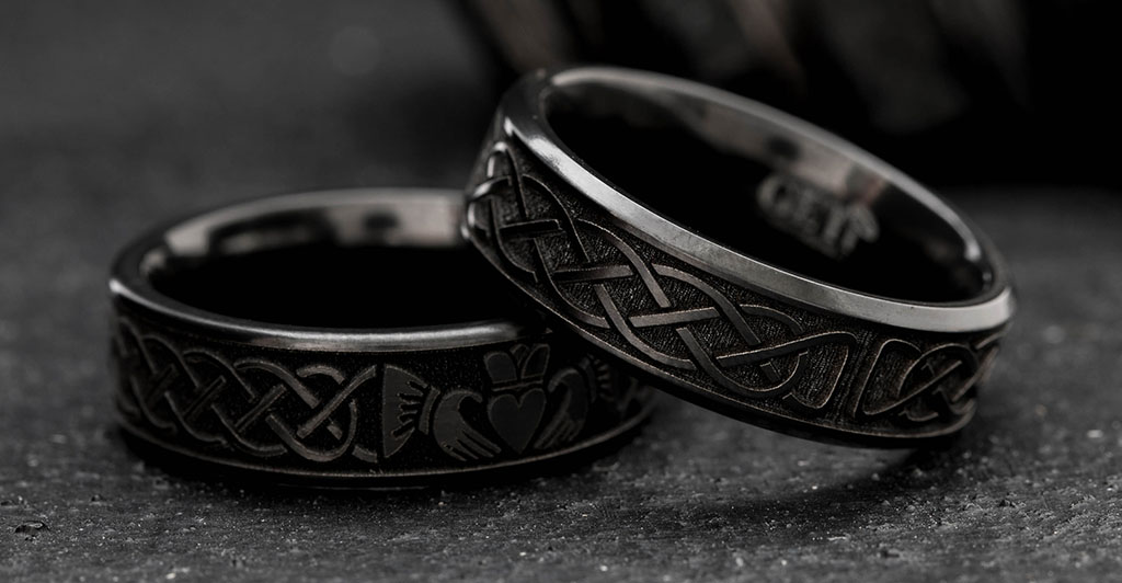 GETi Titanium and Black Zirconium Rings and Laser Engraving