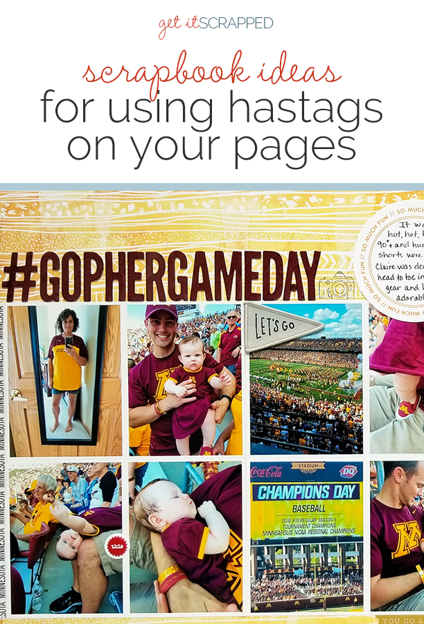 Scrapbook Page Ideas for Using Hashtags on Your Scrapbook Pages