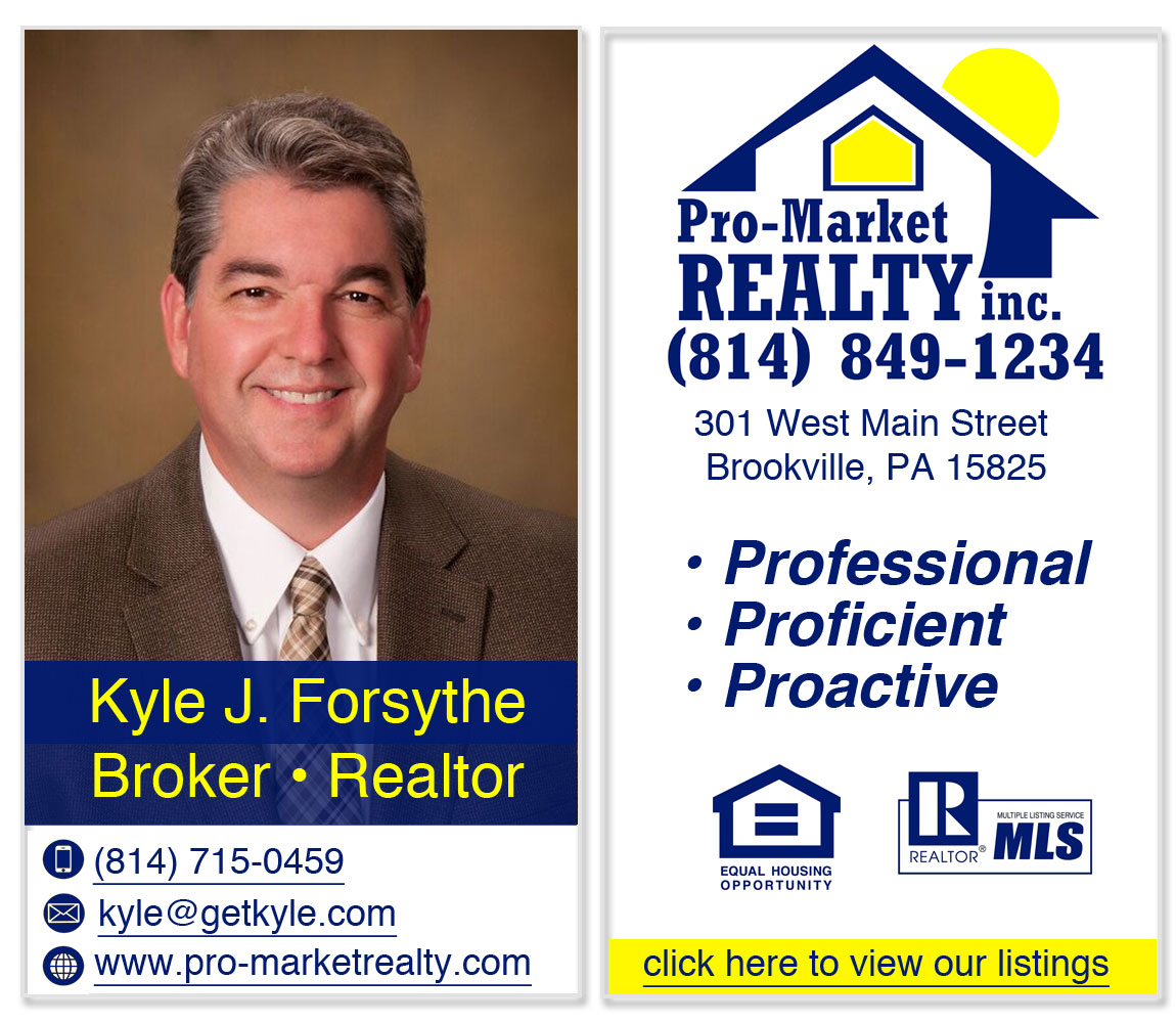 Kyle Forsythe Realtor, ProMarket Realty Brookville PA