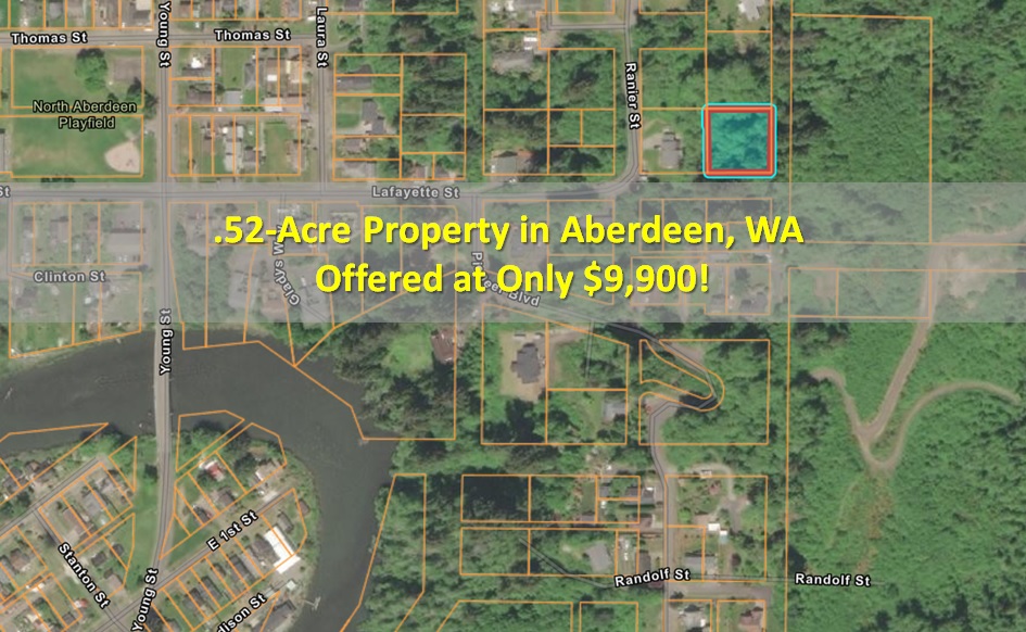 .52Acre Property in Aberdeen, WA Offered at Only 9,900! Get Land